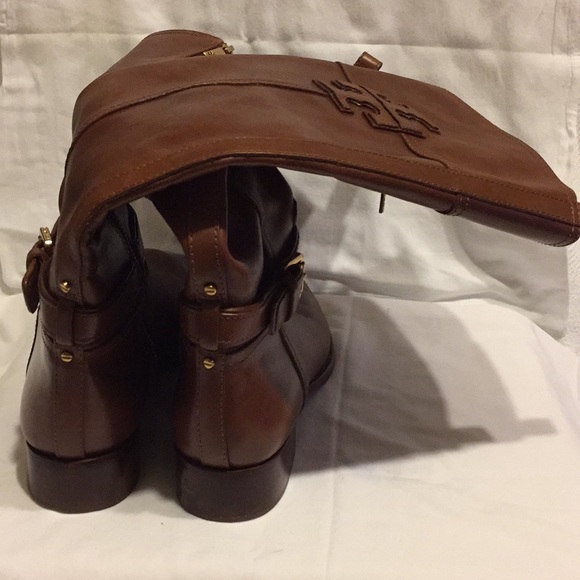 Cognac Riding Boots sz 8.5 - Zipper Seam Damage - Picture 4 of 7